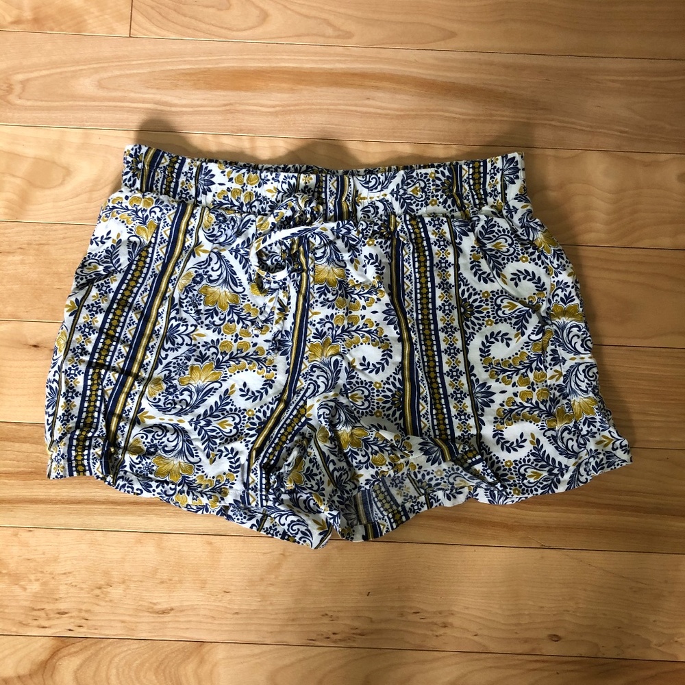 Blue and Yellow Paisley Soft Shorts